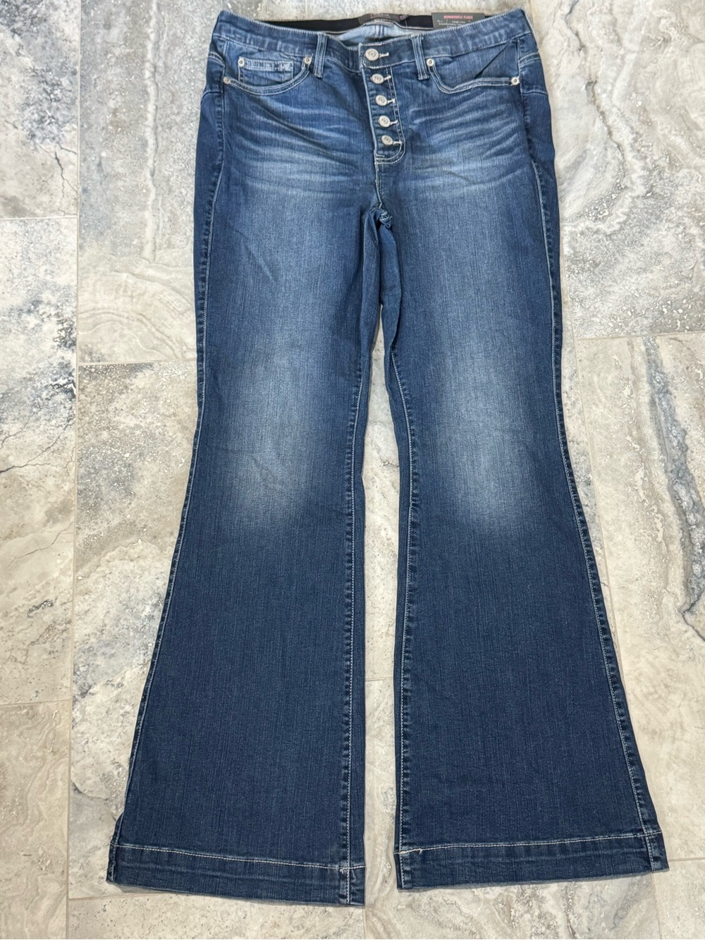 torrid Mid Wash Flare Jeans with Button Fly